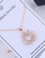 Fashion Gold Copper Micro Inlaid Zircon Three-leaf Necklace