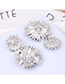Fashion Silver Metal Sunflower Earrings