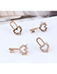 Fashion Black Key Lock Asymmetric Female Earrings