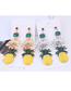Fashion Silver Metal Flower Pineapple Earrings