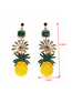 Fashion Gold Metal Flower Pineapple Earrings