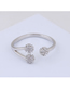 Fashion Silver Inlaid Zircon Flower Opening Ring