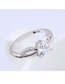 Fashion Silver Inlaid Zircon Angel Love Ring