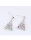 Fashion Rose Gold  Silver Pin Copper Micro Inlaid Zircon Triangle Stud Earrings