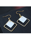 Fashion Gold Shell Geometric Shape Square Earrings