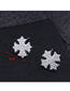 Fashion Silver  Silver Needle Copper Micro-inlaid Zircon Snowflake Stud Earrings