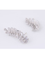 Fashion Silver  Silver Needle Copper Micro-inlaid Zircon Foliage Asymmetric Earrings