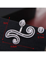 Fashion Silver  Silver Needle Copper Micro Inlaid Zircon Asymmetrical Earrings