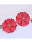 Fashion Red Metal Flower Earrings