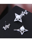 Fashion Silver Copper Micro-inlaid Zircon Meteor Earrings