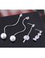 Fashion Silver Copper Micro Inlaid Zircon Lollipop Pearl Stud Earrings