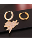 Fashion Gold Copper Micro-inlaid Zircon Animal Asymmetric Earrings