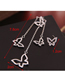 Fashion Silver Copper Micro-inlaid Zircon Butterfly Dance Asymmetric Earrings