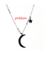 Fashion Silver Copper Plated Gold Star Moon Necklace