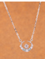 Fashion Silver Copper Plated Gold Blue Crescent Moon Necklace