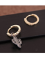 Fashion Gold Inlaid Zircon Ring Asymmetrical Earrings