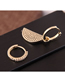 Fashion Gold Inlaid Zircon Watermelon Circle Asymmetric Earrings