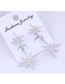 Fashion Silver Copper Micro-inlaid Zircon Sun Flower Earrings