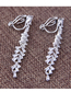 Fashion Silver Copper Micro-inlaid Zircon Earrings