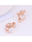 Fashion Silver Copper Micro-inlaid Zircon Star And Moon Asymmetrical Earrings