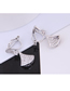 Fashion Silver Copper Micro Inlaid Zircon Size Shell Earrings