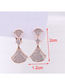 Fashion Silver Copper Micro Inlaid Zircon Size Shell Earrings