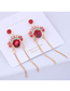 Fashion Red Peking Opera Hua Dan Facebook Fringe Stud Earrings