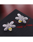 Fashion Silver Copper Micro Inlaid Zircon Bee Stud Earrings