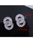 Fashion Silver Copper Micro-inlaid Double-ring Zircon Earrings