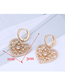 Fashion Gold Copper Micro Inlaid Zircon Shines Hollow Love Earrings