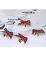 Fashion Pink Snowflake Bow Bell Christmas Series Earrings