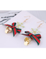 Fashion Pink Snowflake Bow Bell Christmas Series Earrings