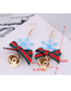 Fashion Blue Snowflake Bow Bell Christmas Series Earrings