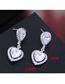Fashion Silver Copper Micro Inlaid Zircon Sparkling Heart Earrings