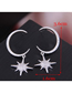Fashion Silver Copper Micro-inlaid Zircon Star And Moon Earrings