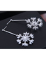 Fashion Silver Copper Micro-inlaid Zircon Snowflake Exaggerated Earrings