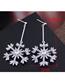 Fashion Silver Copper Micro-inlaid Zircon Snowflake Exaggerated Earrings