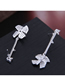 Fashion Silver Copper Micro-inlaid Zircon Windmill Earrings