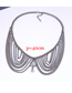 Fashion Silver Metal Multi-layer Tassel Collar Necklace