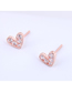 Fashion Royal Blue Small Flash Diamond Love Earrings