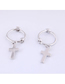 Fashion Silver Concise Cross Stud Earrings