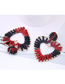 Fashion Red + Black Metal Braided Earrings