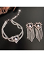 Fashion Necklace Zircon Love Tassel Earrings