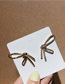 Fashion Gold Rhinestone Bow  Silver Needle Earrings