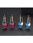 Fashion Color Love Copper And Zirconium Earrings Ear Hooks