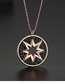 Fashion Rose Gold Flash Star Micro Zircon Round Necklace