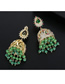 Fashion Green Cui Wei Drip Micro-inlaid Zircon Earrings
