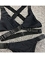 Fashion Black Adjustable Split Swimsuit