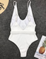 Fashion Apricot Solid Color Belt Buckle One-piece Swimsuit