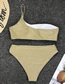 Fashion Gold One-shoulder Gold And Silver Glitter Split Swimsuit